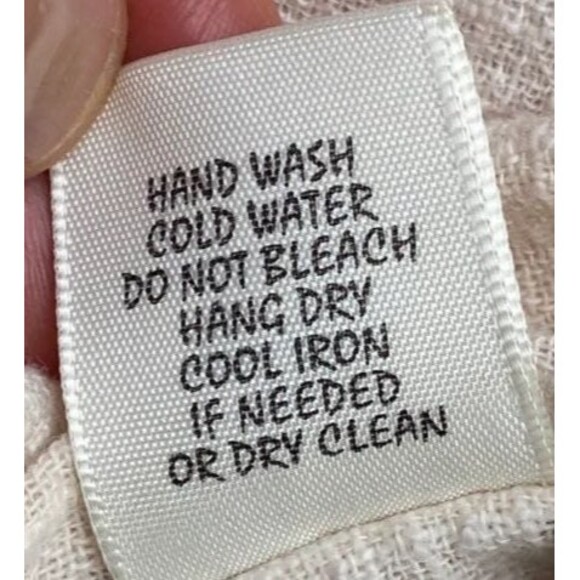 ADIVA Ivory white crochet lace inserts tank top gauzy cotton cloth pompoms Sz L - Picture 8 of 11